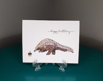 Funky Animal Birthday Card: Pangolin