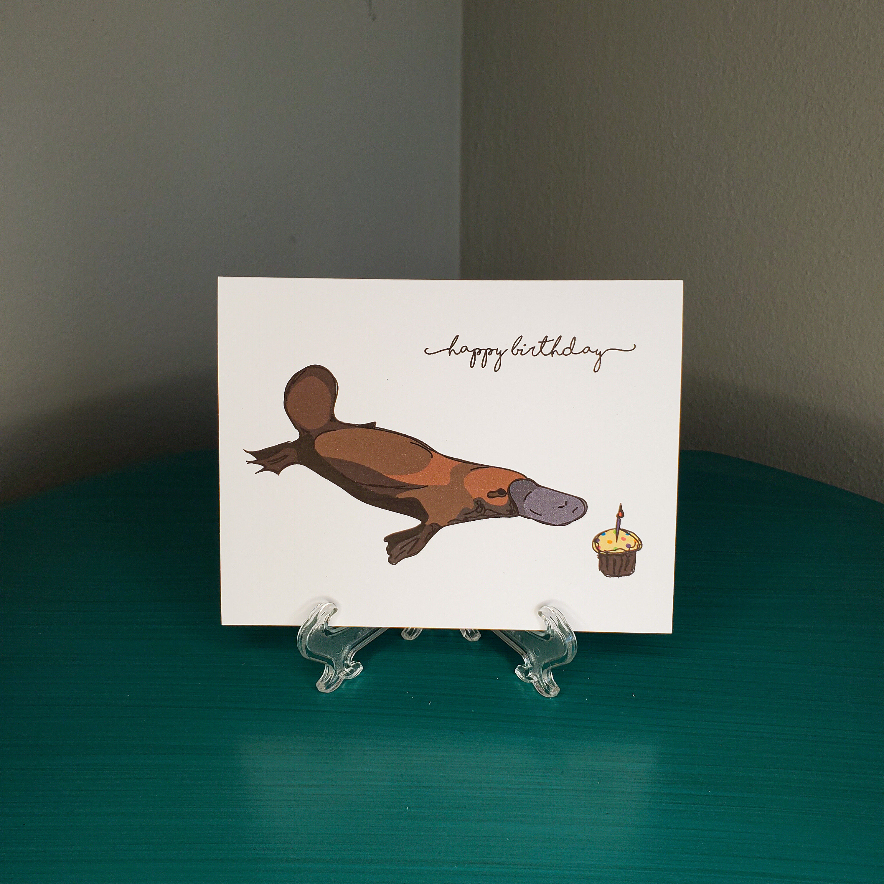 Funky Animal Birthday Card: Platypus