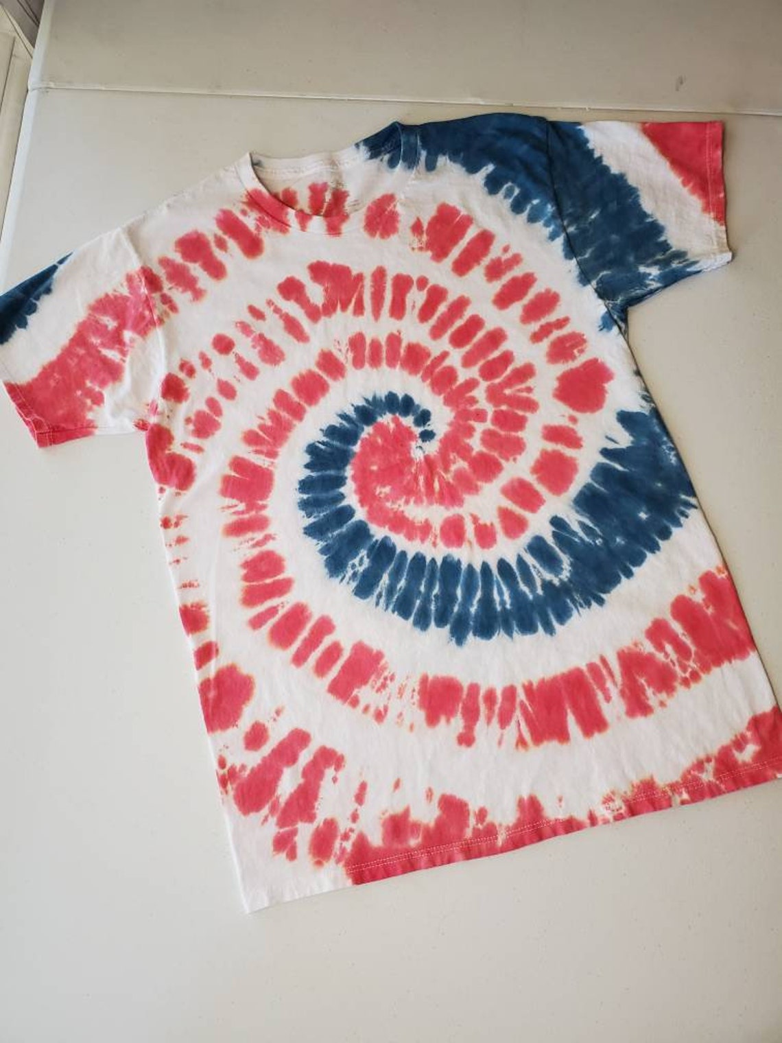 Patriotic American flag spiral tie dye t shirt girls or boys Etsy