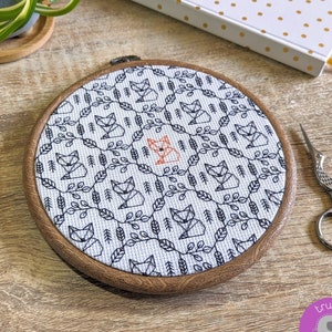 Fox blackwork pattern | Woodland fox cross stitch embroidery pattern | Geometric fox cub | Gift for fox lover