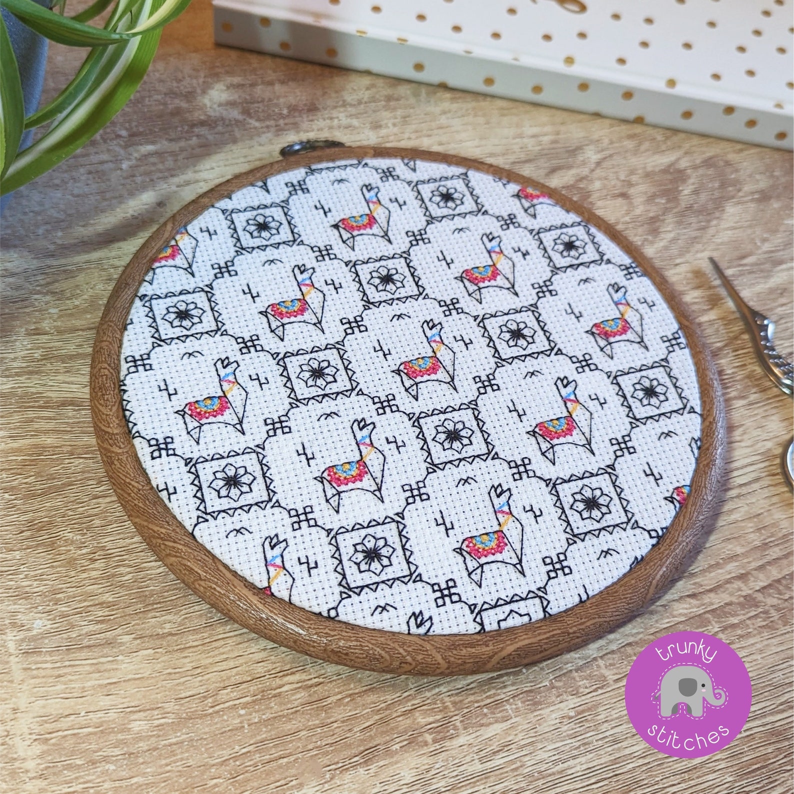 Llama Blackwork from Trunky Stitches