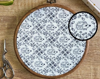 Blackwork Hedgehog Cross Stitch Pattern: Beginner Embroidery (PDF Pattern)
