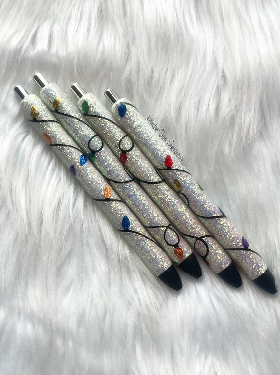 Christmas Lights Pen ,christmas Light Bulbs, Christmas Pen, Christmas Gifts  for Her, Resin Pen With Lights , Resin Pens for Nurses , 