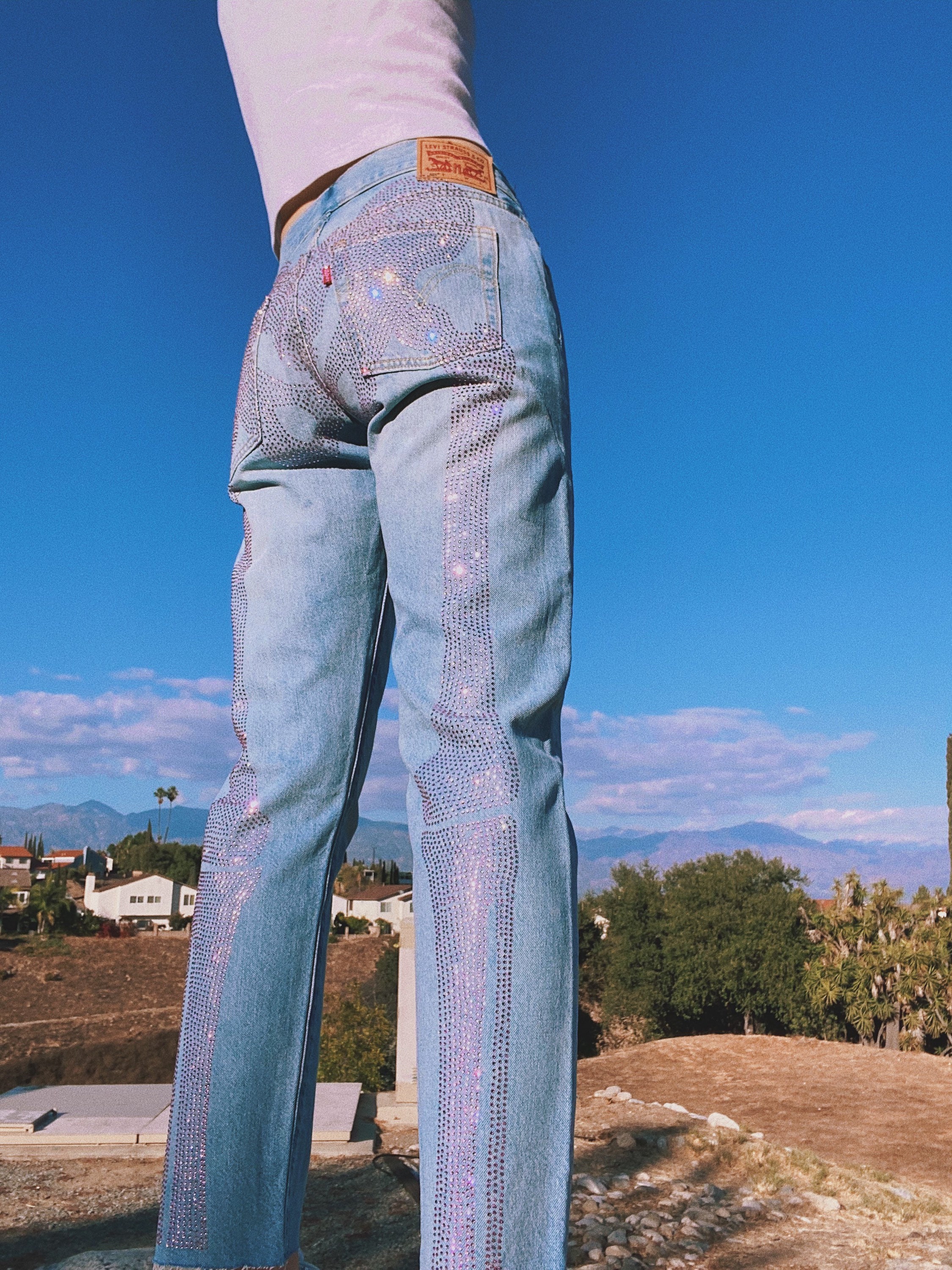 SKELETON RHINESTONE Jeans Custom Men's Sizing Levis / - Etsy Denmark