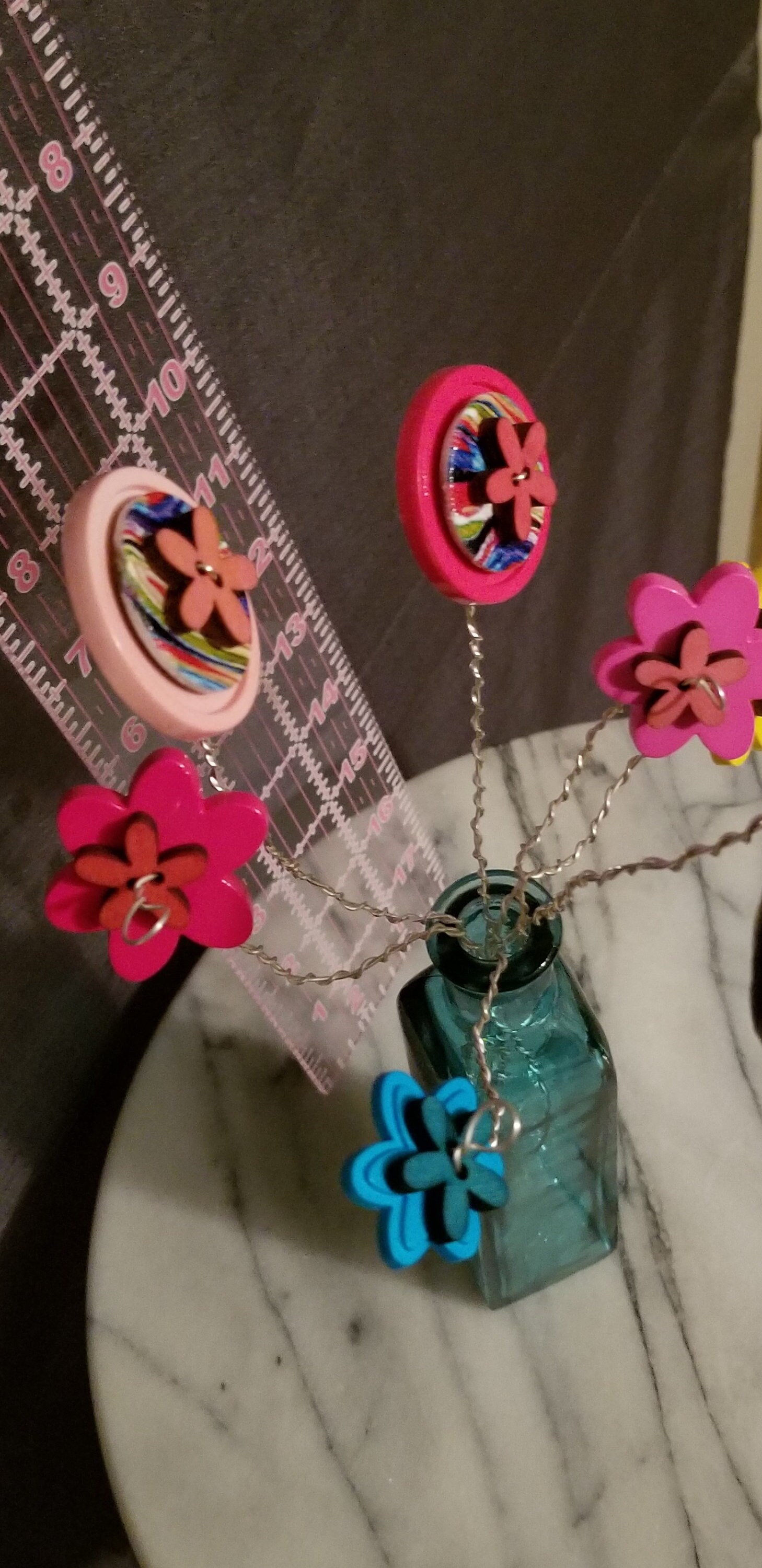 Multi Colored Dancing Button Flower Centerpiece | Etsy