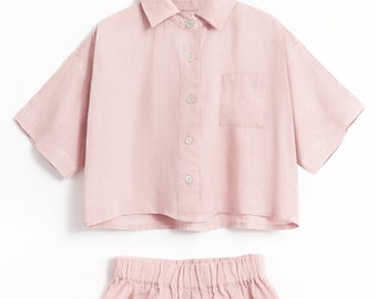 Pyjamas en linge de gamme Lydie Oversize Mini Kids