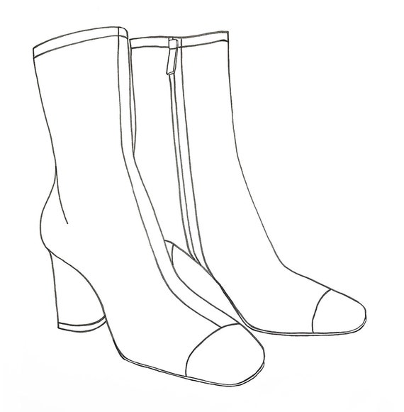 Premium Vector Drawing Sketch Outline Of Silhouette Of Women's Shoes ...