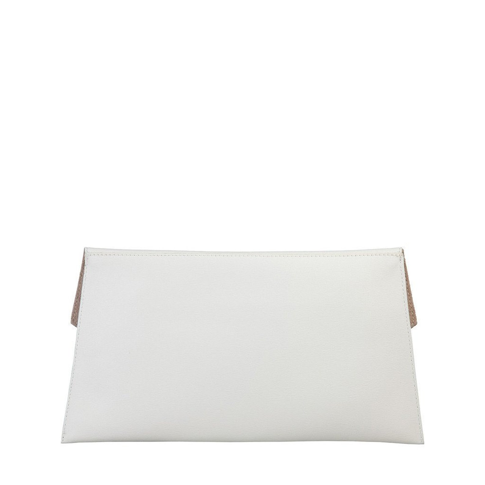 White Authentic Leather Envelope Clutch Bag Etsy