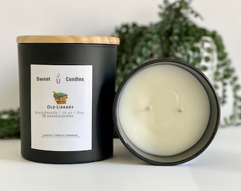Old Library Scented Soy Candle: Teakwood, Leather & Tobacco