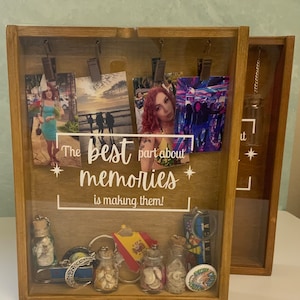 Semi- finished wood frame - Stained shadow box frame ~ Memories keepsake box  ~ Wood display case  ~ Free Shipping