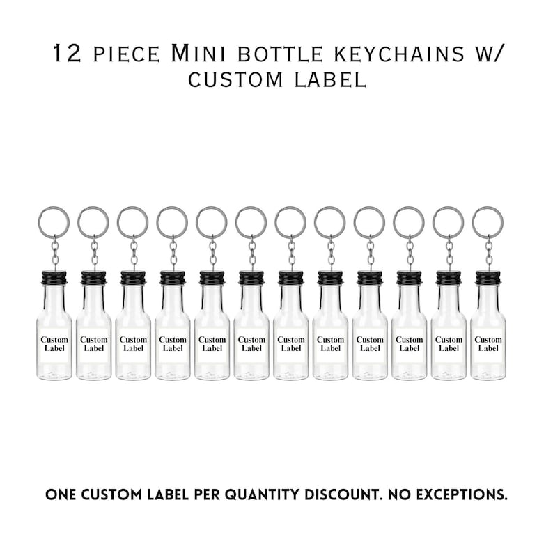 Mini Bottle Keychain, Custom Label Available - Etsy