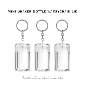 10mL plastic empty mini bottle keychain. Great for carrying your favorite seasoning(s), sweetener, glitter and/or any loose powder item.