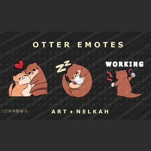 CHIBI OTTER EMOTES x4 | Discord | Twitch | YouTube | Streaming - Pack