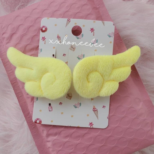 Angel wing clips I Kawaii hair clips I Anime hair clips I Pastel goth hair pins I Cosplay hair clips I Cat ears