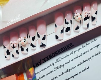 Ongles de vache XL I Ongles de vache XXL I XXXL Ongles de vache I Ongles de vache Forme et longueur personnalisables I Ongles de patron de vache I Ongles de fête I Presse de luxe sur
