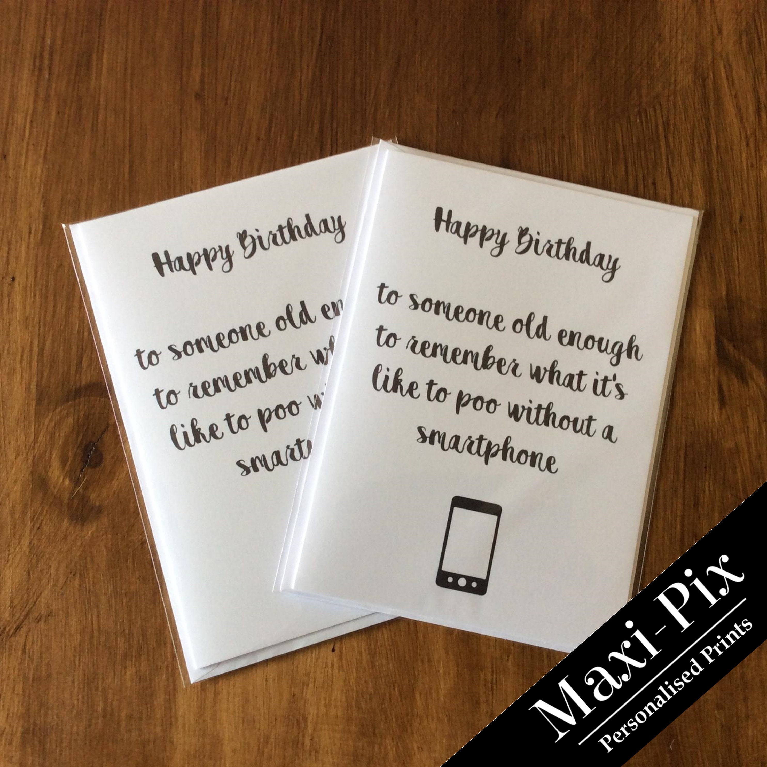 Mobile Phone Funny Birthday Card Quote Folded Card & Etsy France