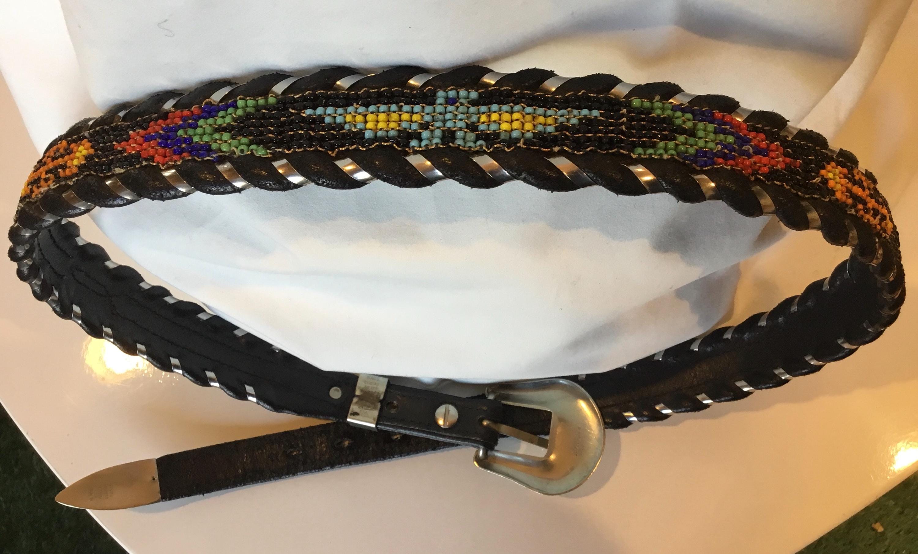 Al Beres Vintage Beaded Western Belt With German Silver - Etsy