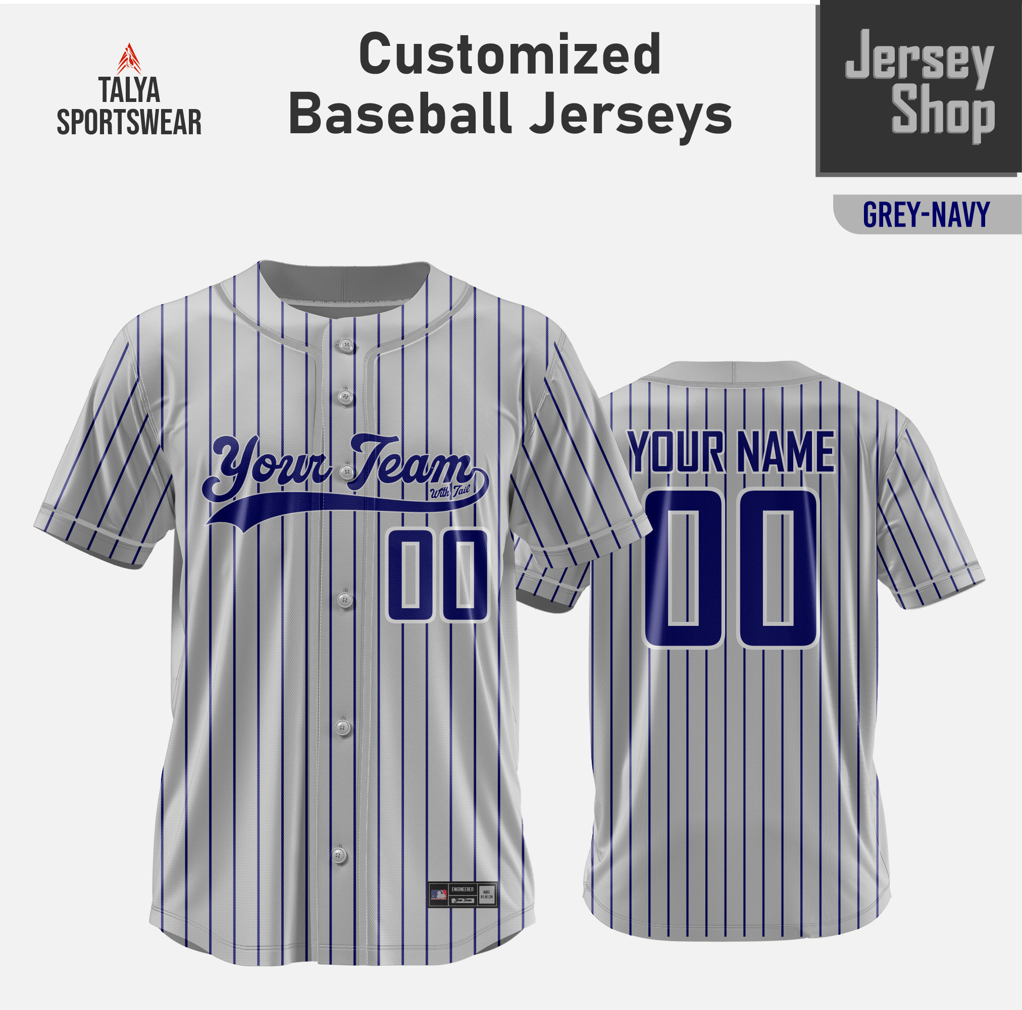 Cheap Custom White Navy Pinstripe Navy-Gold Authentic Baseball