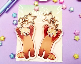 Red Panda Acrylic Keychain // Llavero del teléfono móvil, Lindo llavero