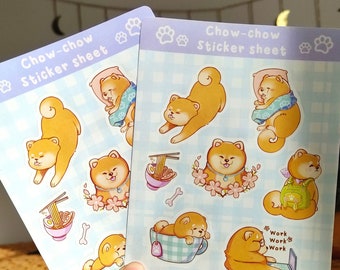 Chow Chow Sticker Sheet // Pegatinas para perros, Pegatinas para mascotas lindas
