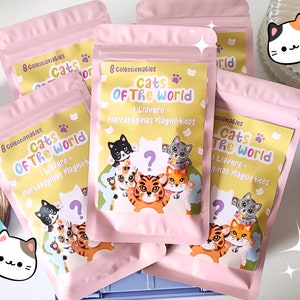 Una borsa cieca misteriosa //Llaveros de gatos del mundo Kawaii + Marcapáginas Magnéticos de Gatos // Mystery Grab Bags