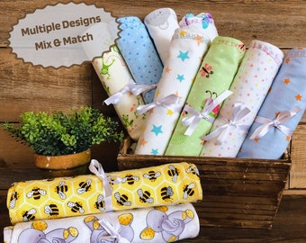 Flannel Burp Cloth - Burp Cloth for Baby Girl - Baby Girl Gift - Double Sided Burp Cloth - Baby Shower Gift - Handmade Baby Gift
