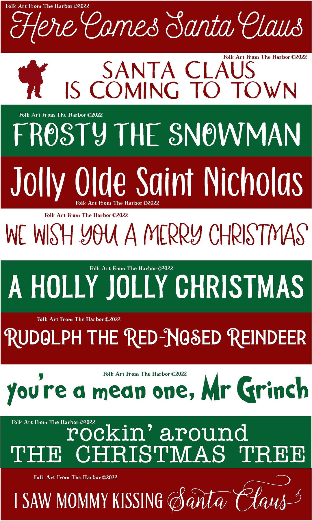 10 Children's Christmas Song Titles SVG Etsy