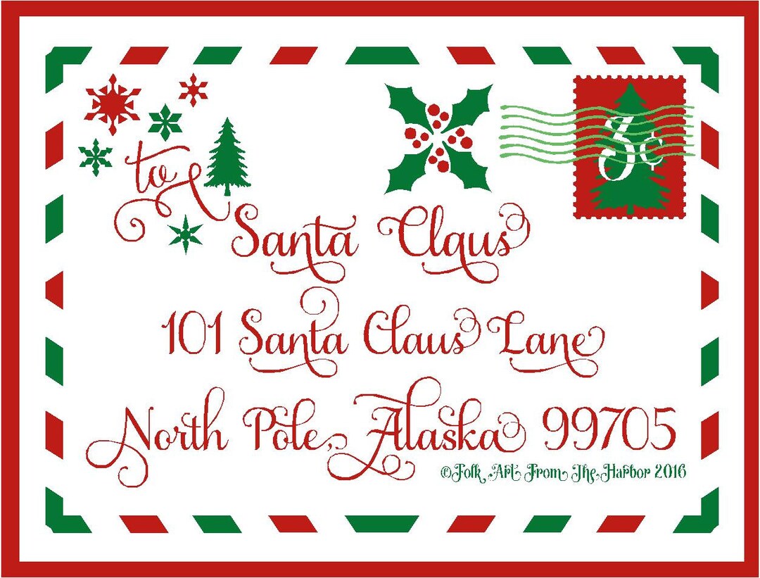 Santa Claus Address SVG Etsy