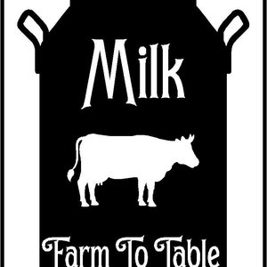 Farm To Table Milk Can SVG