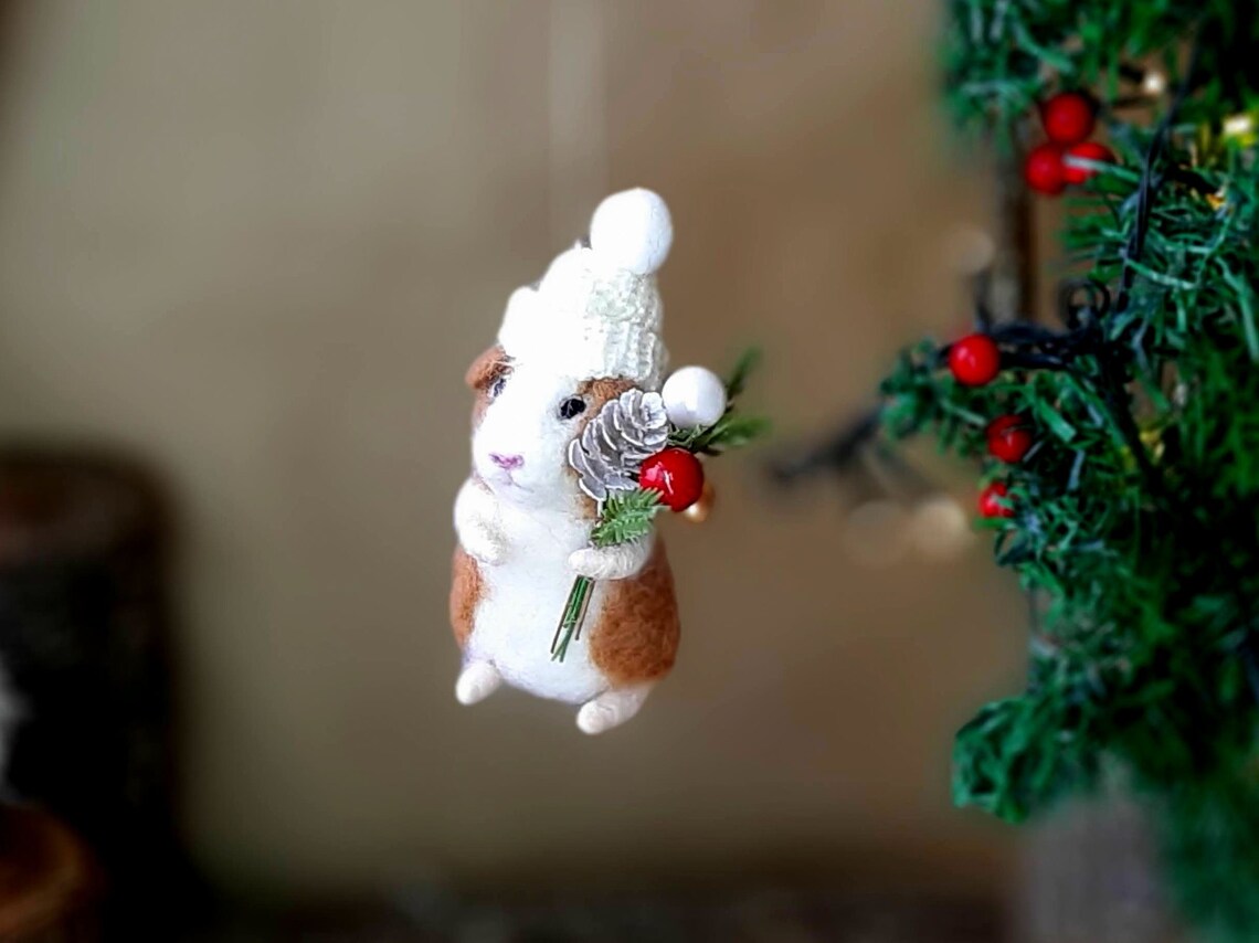 Christmas ornaments GUINEA PIG ornament Miniature animals Etsy