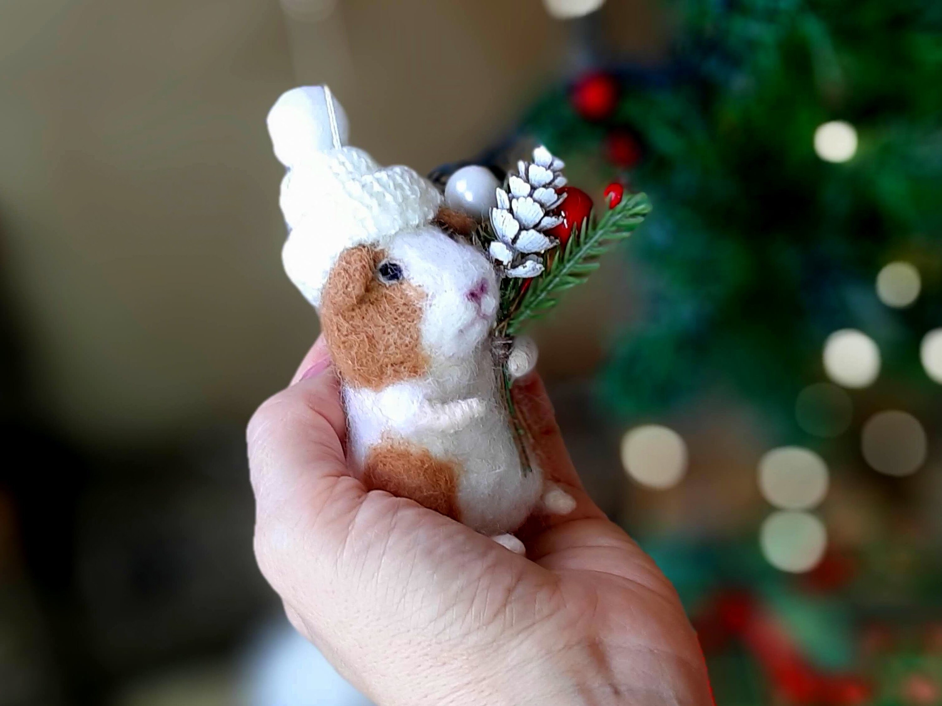 Christmas ornaments GUINEA PIG ornament Miniature animals Etsy