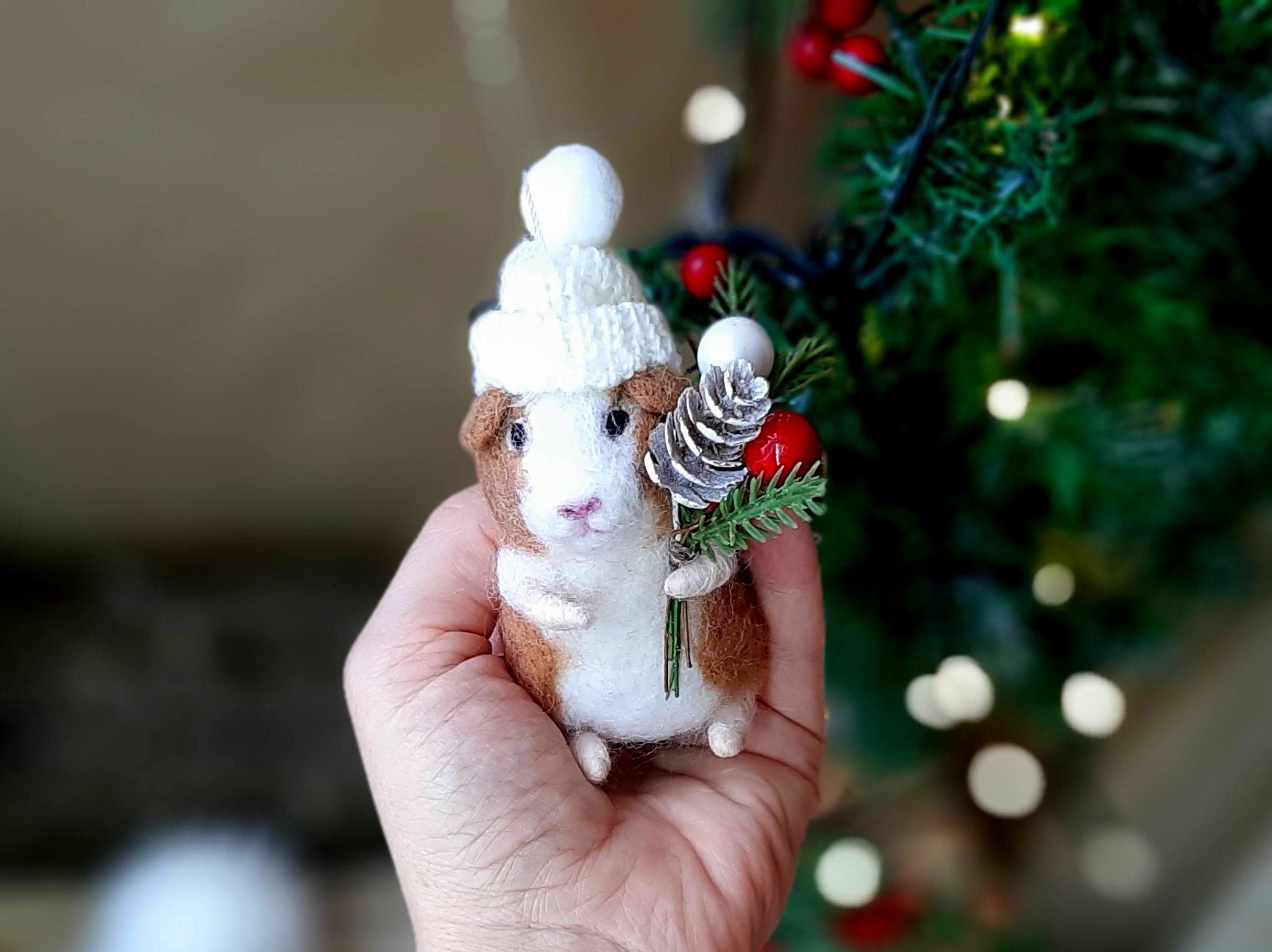 Christmas ornaments GUINEA PIG ornament Miniature animals Etsy