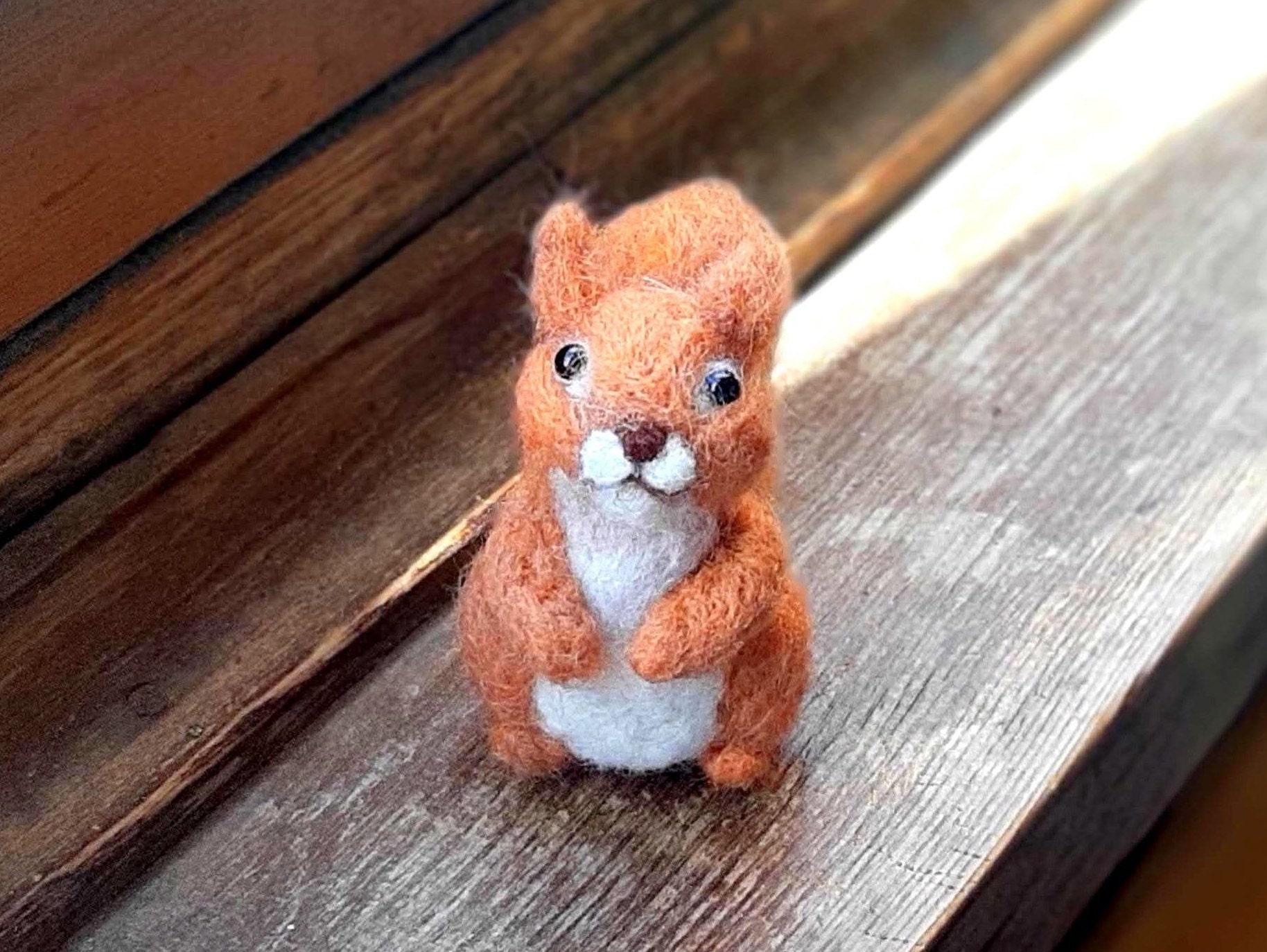Needle Felt SQUIRREL Miniature animals Needle felted animals Etsy