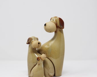 Dog family statues/ Ceramic Home decorations/Super cute dogs/ Gift ideas/ Gift to dog lovers/ Christmas gift