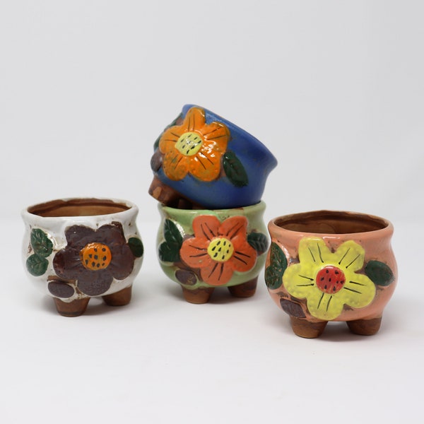 Ceramic flower pot/  Tripod Planter/ Succulent Cactus Planter/ Home Desk Decoration/ Gift ideas/ Birthday Gift
