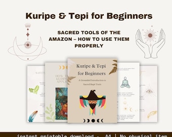 Guia Kuripe e Tepi para Iniciantes | Instruções Espirituais para Impressão em PDF com 19 Páginas + 28 Cartas de Animais Espirituais | Download Digital