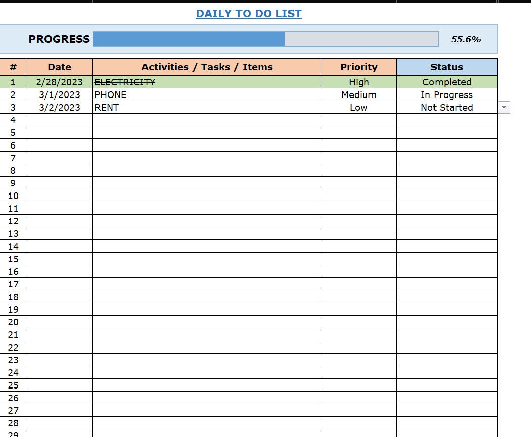 To do list