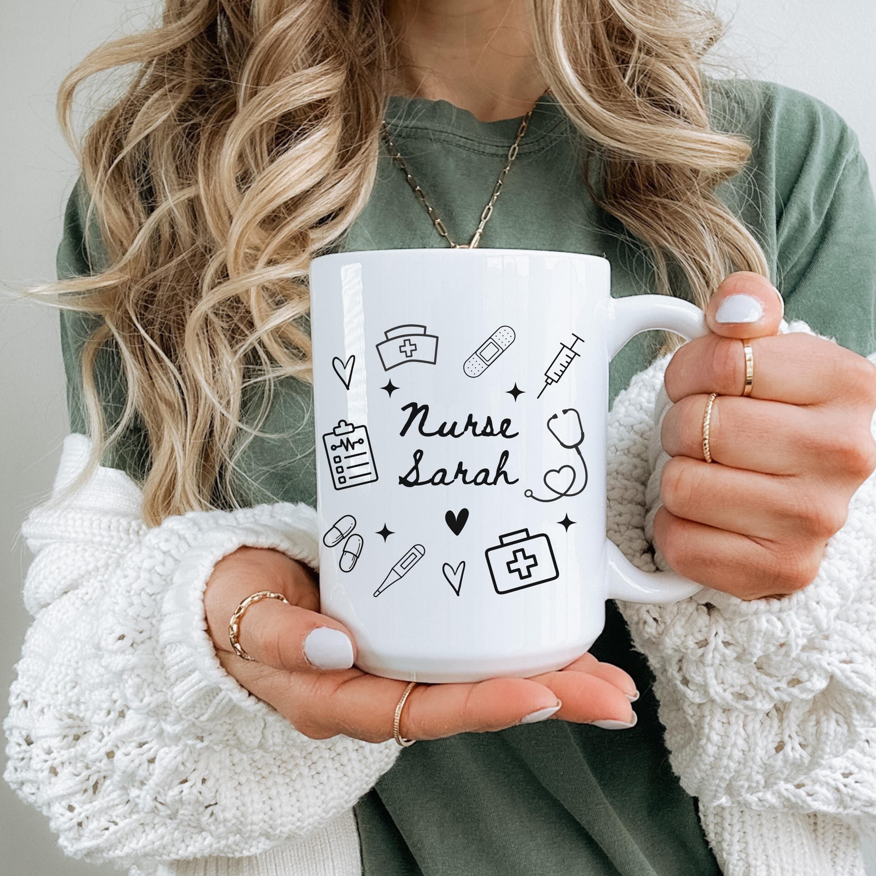 Personalized Nurse Mug, Custom RN Graduation Gift for Nurse, Nurse Appreciation, New Nurse Glass Mug, Future Nurse Gift, Nurse Coffee Mug