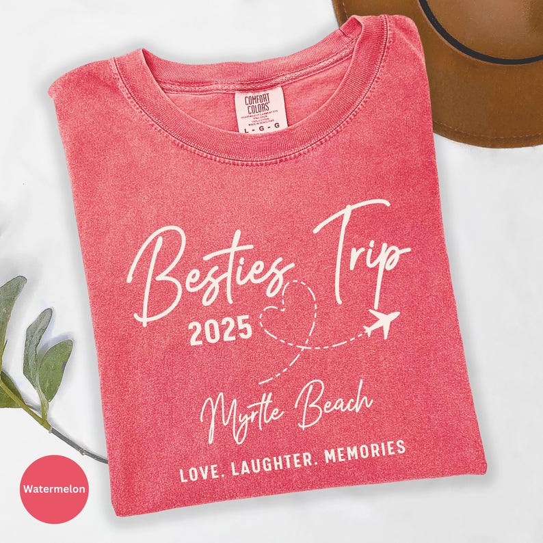 Comfort Colors Besties Trip 2025 Shirt, Girls Trip Tshirts, Girls' Weekend T-Shirt, Besties Vacation, Summer Trip, Girls Group Vacay Shirts image 3