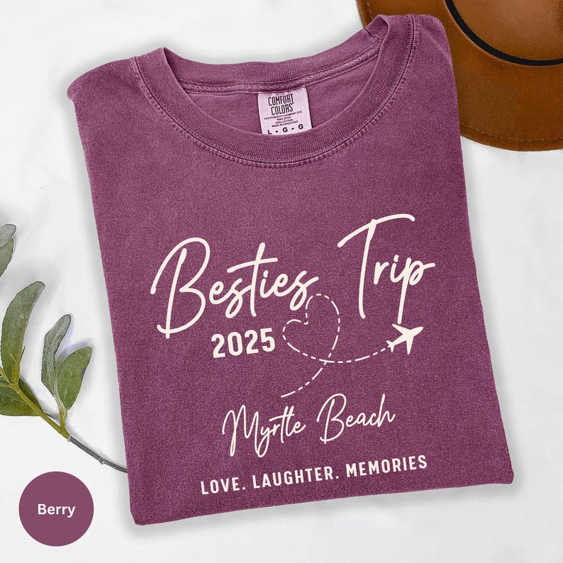 Comfort Colors Besties Trip 2025 Shirt, Girls Trip Tshirts, Girls' Weekend T-Shirt, Besties Vacation, Summer Trip, Girls Group Vacay Shirts image 5