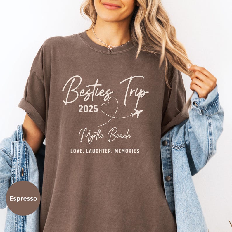 Comfort Colors Besties Trip 2025 Shirt, Girls Trip Tshirts, Girls' Weekend T-Shirt, Besties Vacation, Summer Trip, Girls Group Vacay Shirts image 6