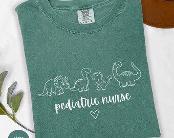 Pediatric Nurse Shirt, Comfort Colors Peds Dinosaur Nurse Tshirt, Pediatric Intensive Care Unit Nurse T-shirt, Cute Peds Nurse Tee PEDS Gift