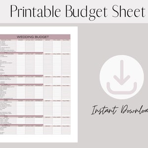 Printable Wedding Budget Organizer & Planner