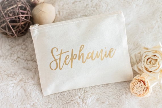 Personalized Makeup Bag Bridesmaid Proposal Gift Custom Cosmetic Bag  Bachelorette Party Bridal Shower 