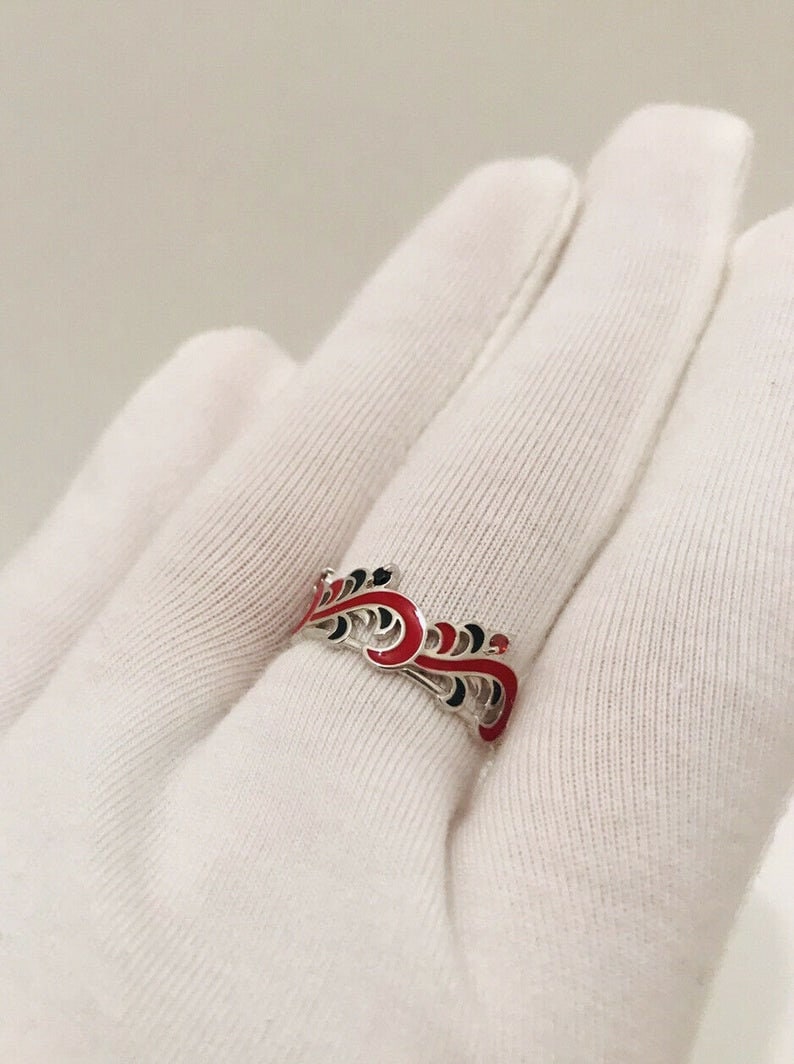 Branch Twig Plant CZ Silver 925 Ring