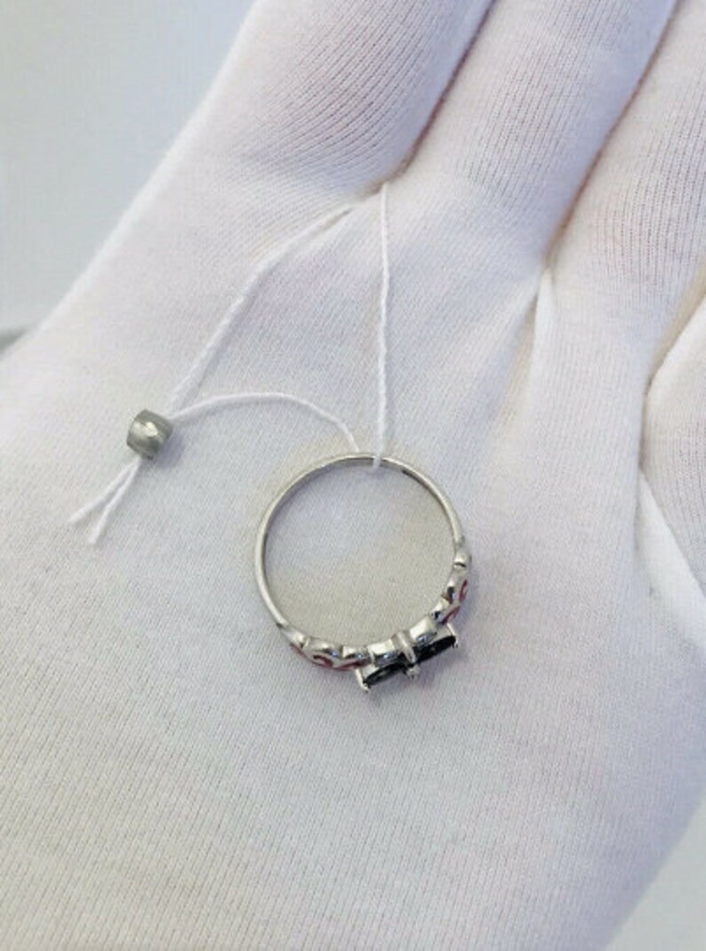 Branch Twig Four Leaf CZ Silver 925 Ring