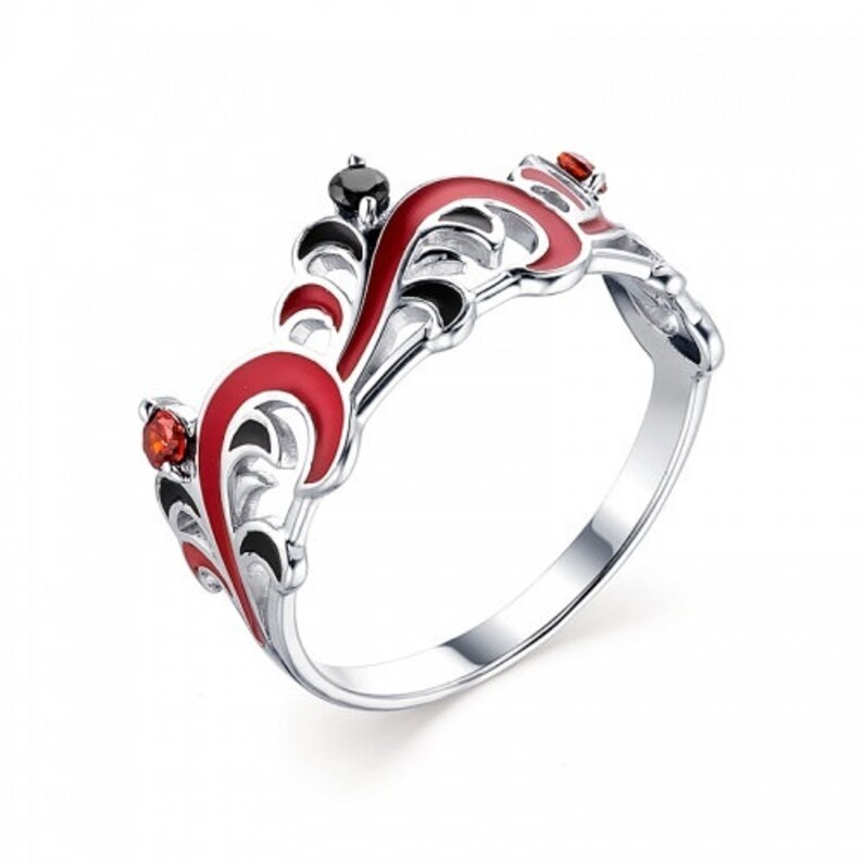 Branch Twig Plant CZ Silver 925 Ring