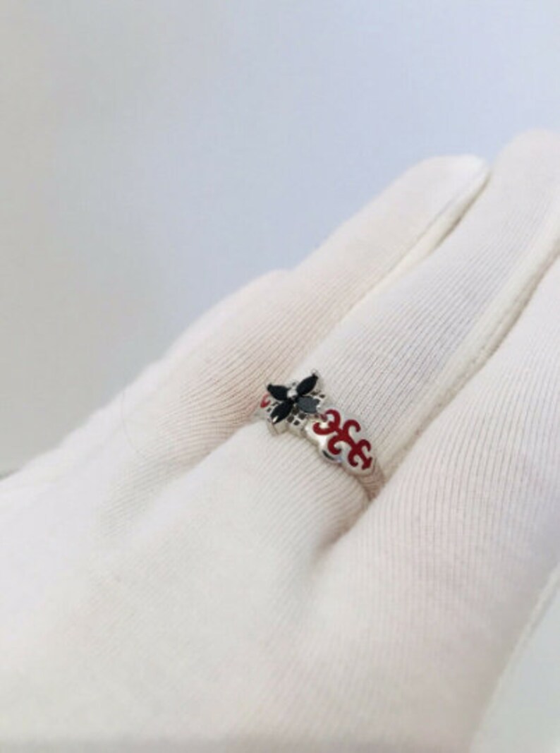 Branch Twig Four Leaf CZ Silver 925 Ring