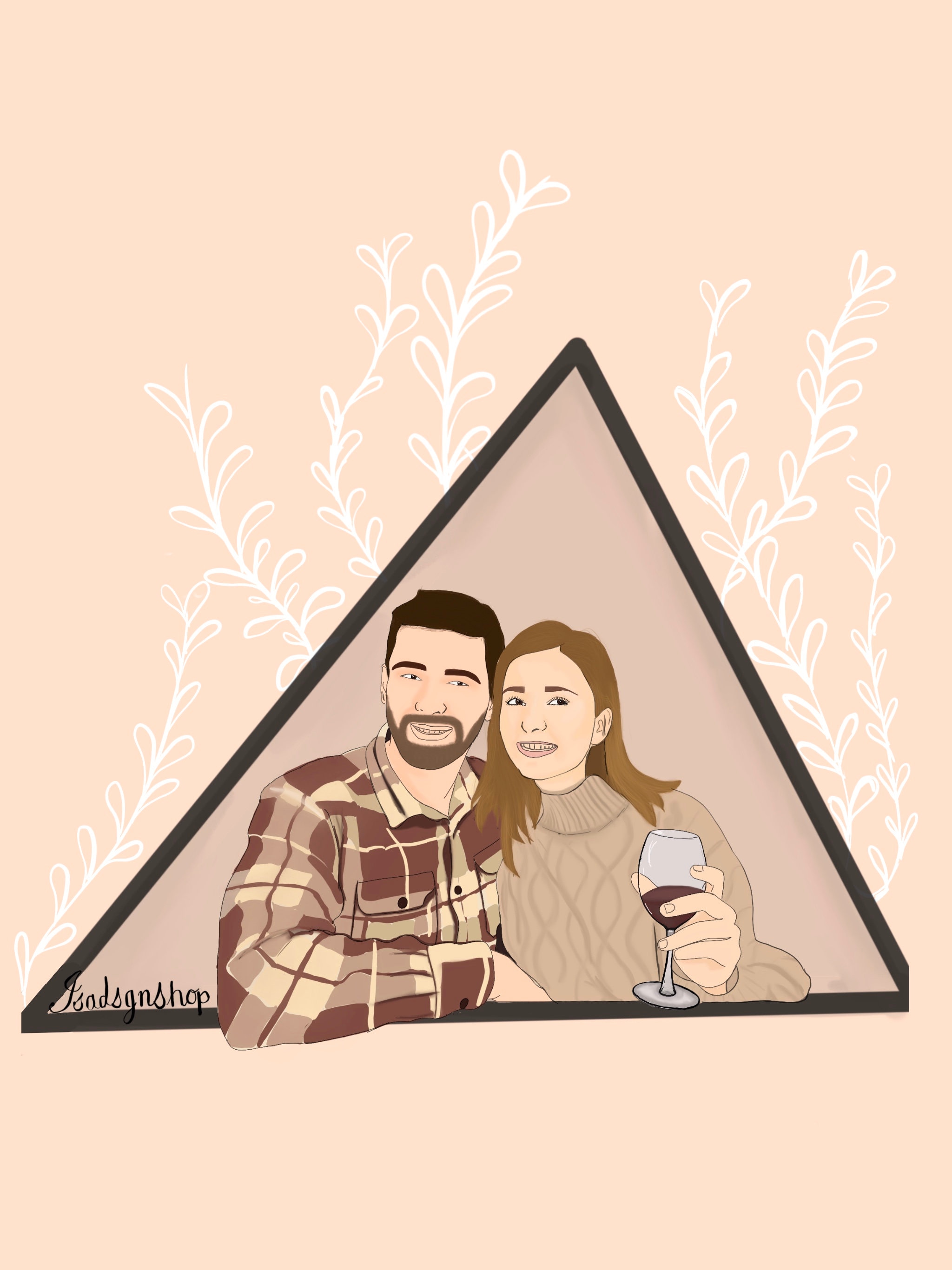 Custom digital portrait from a picture Family Portrait Group | Etsy