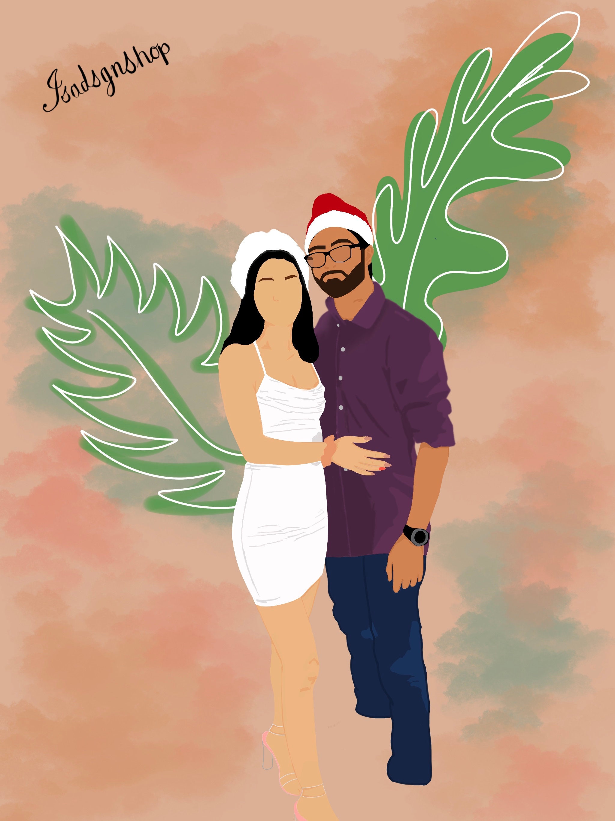 Custom digital portrait from a picture Family Portrait Group | Etsy